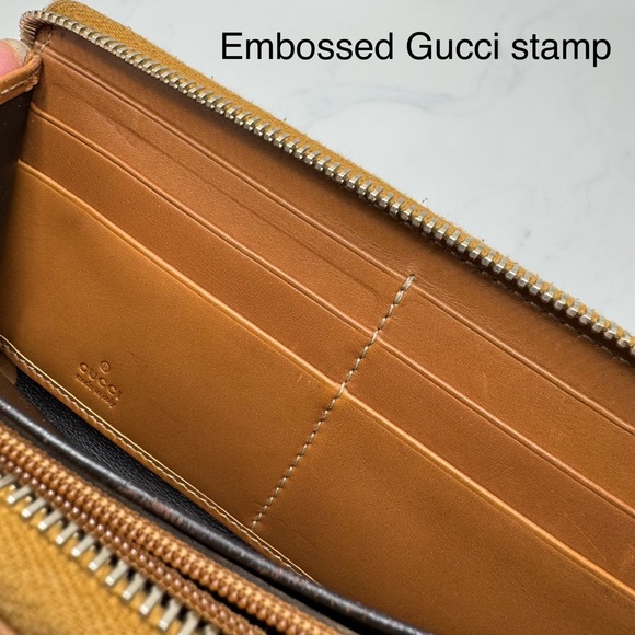 Gucci Canvas Long zip wallet with leather strap - Picture 5 of 8